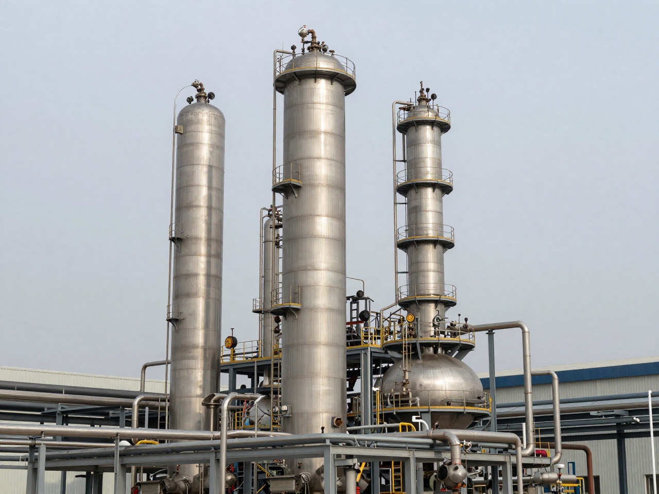 Ammonium thiosulfate absorption plant with a gas-absorption column and clear liquid-fertilizer storage tanks
