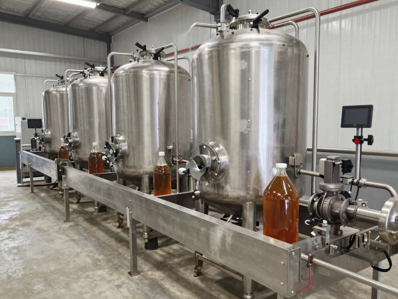 Liquid sulfur-fertilizer blending and filling line with stainless tanks