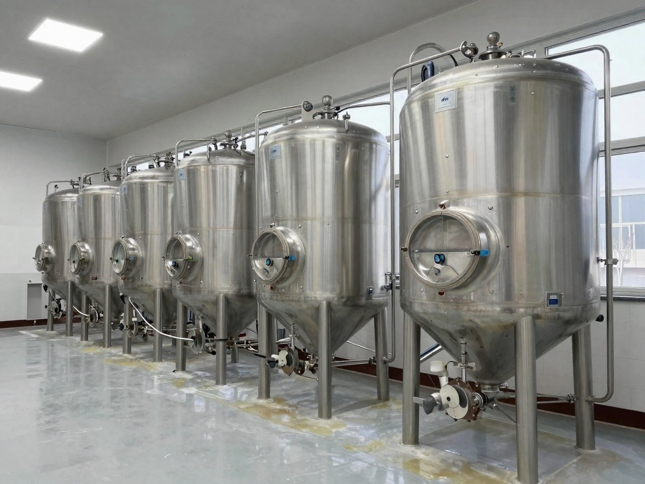 Paint blending and drum filling area in a coatings plant
