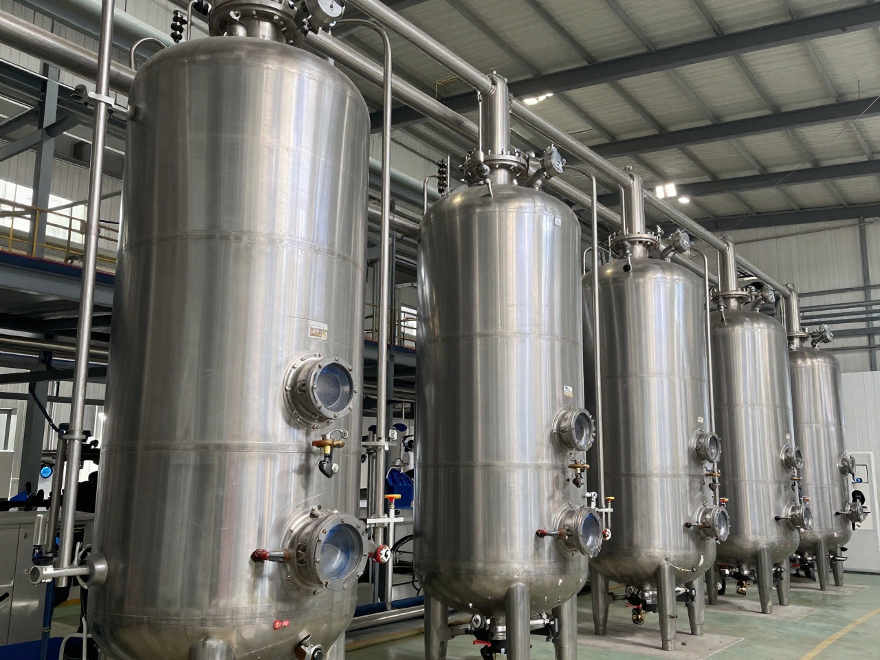 Bank of resin reactors in a coatings plant