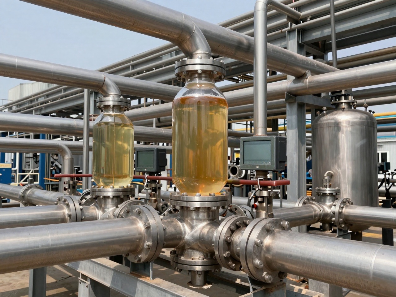 Clear liquid sulfur-fertilizer wet-process line with stainless piping