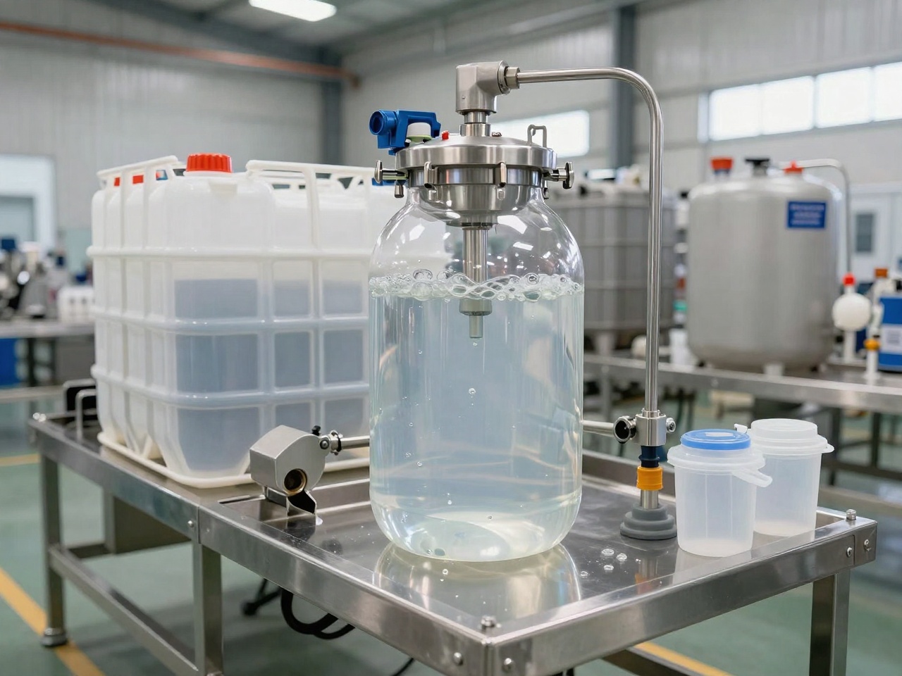 DEF / AdBlue blending and filling line with stainless tanks