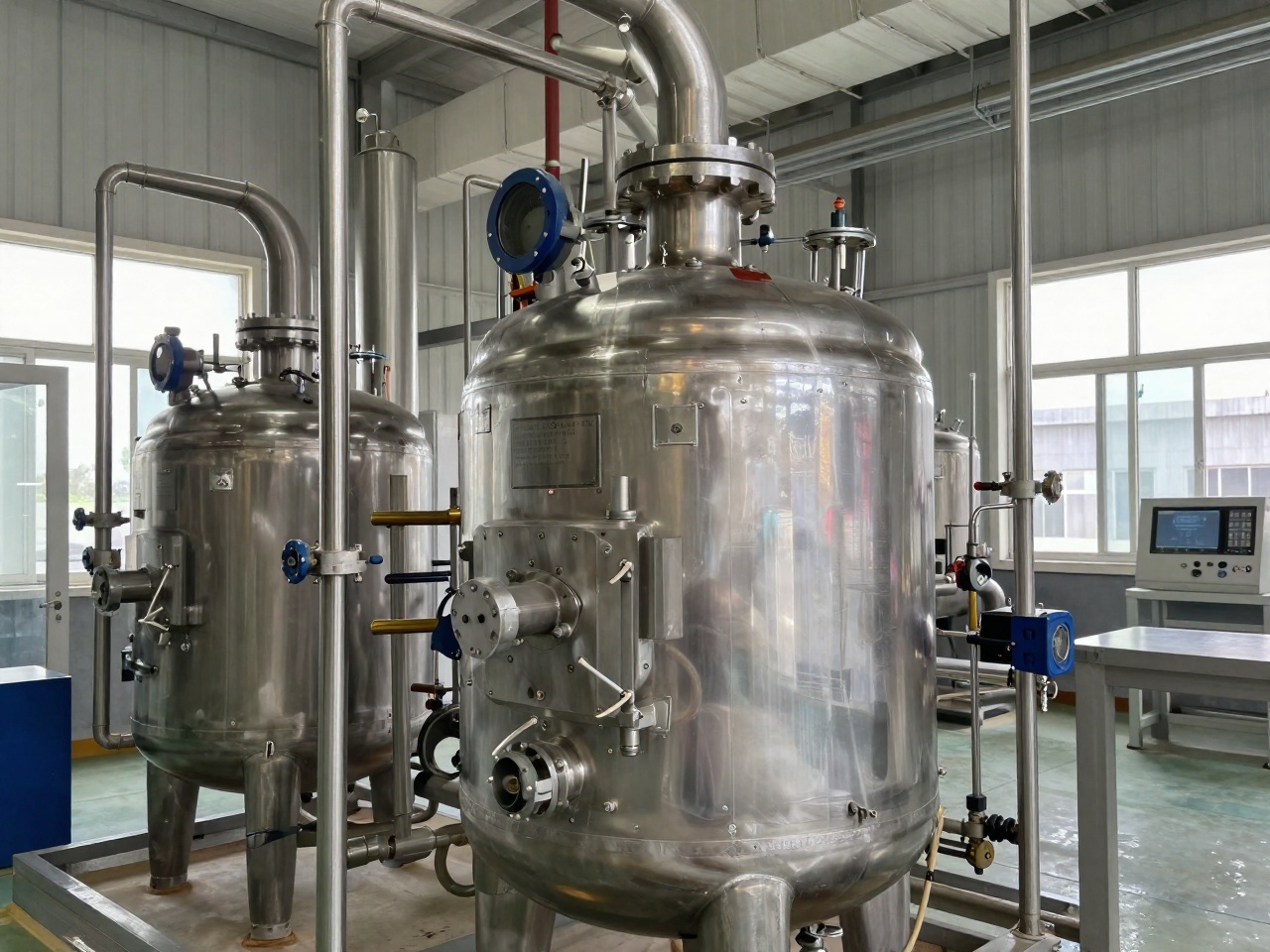 Stainless steel emulsion polymerization reactor for acrylic resin at a coatings plant