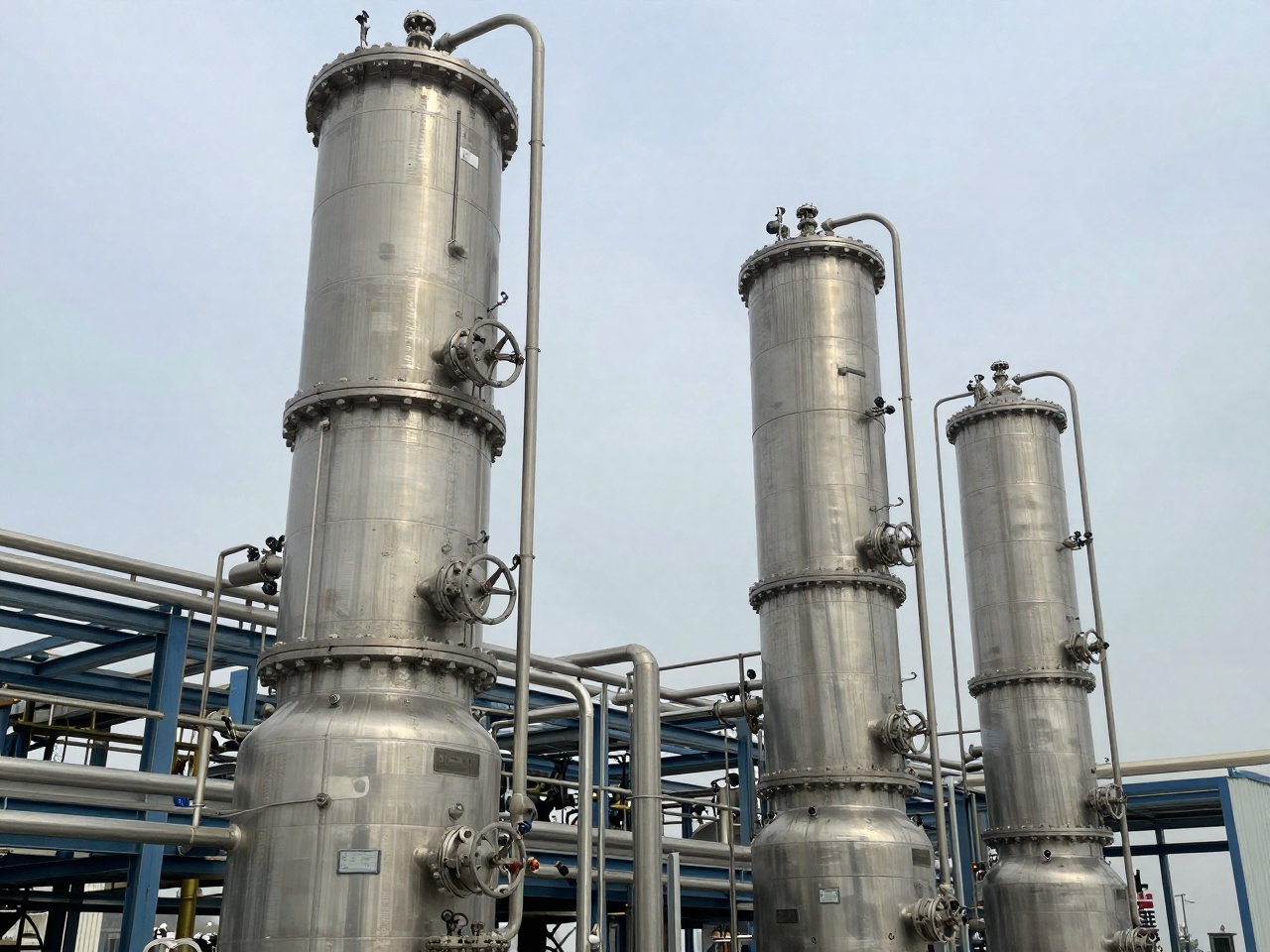 Chlorosilane distillation columns at a silicone monomer plant