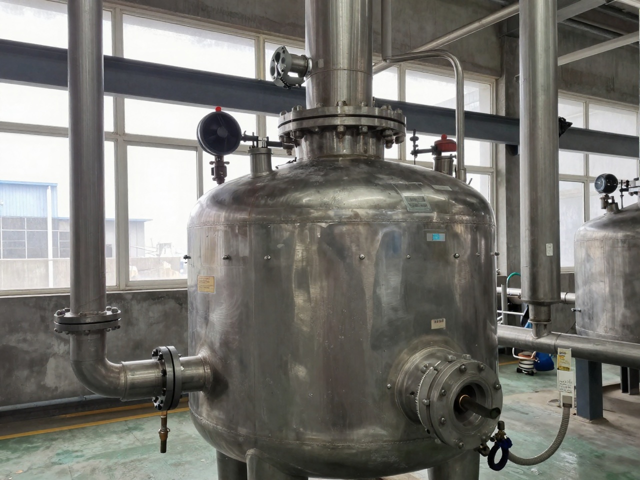 Polyurethane prepolymer reactor with isocyanate feed at a chemical plant
