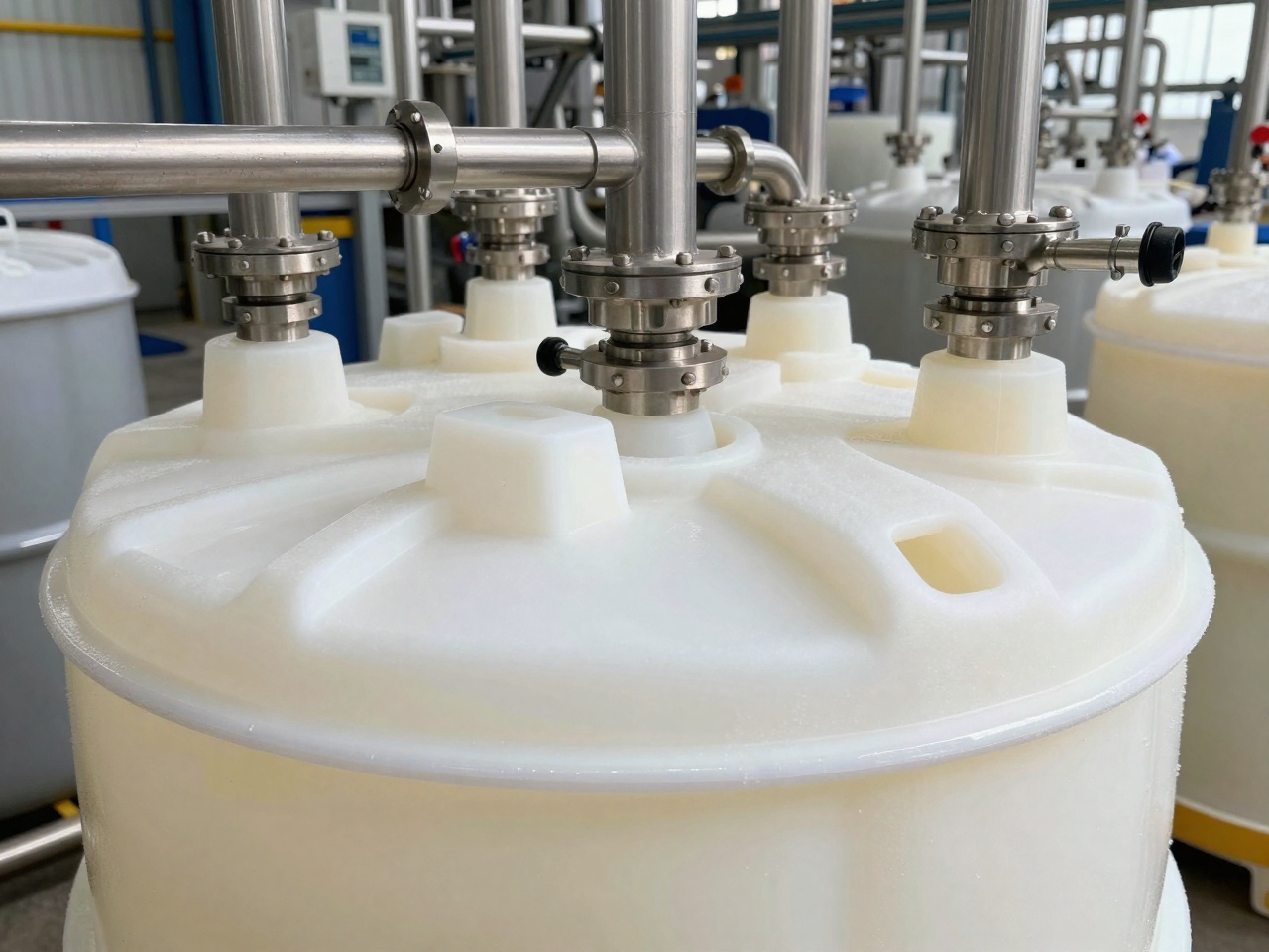 Polyurethane prepolymer reactors and isocyanate drum-handling area in a PU production plant