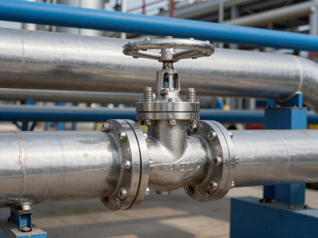 Sampling point and valve on a liquid nitrogen fertilizer tank farm