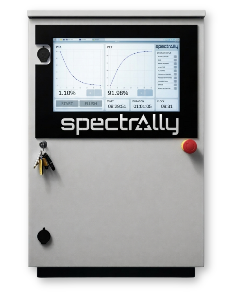 Spectrally X1 INLINE process Raman analyzer cabinet with live thiosulfate and N/S ratio readout
