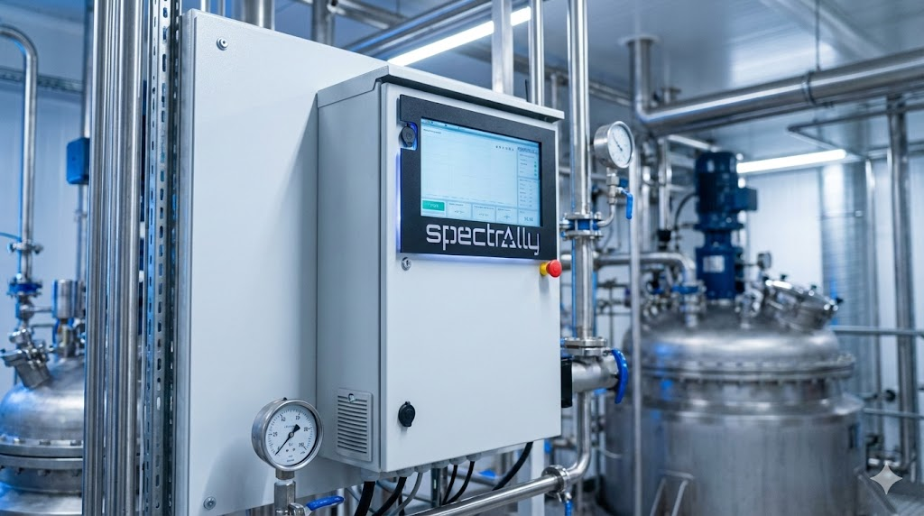 Spectrally X1 INLINE skid with process piping