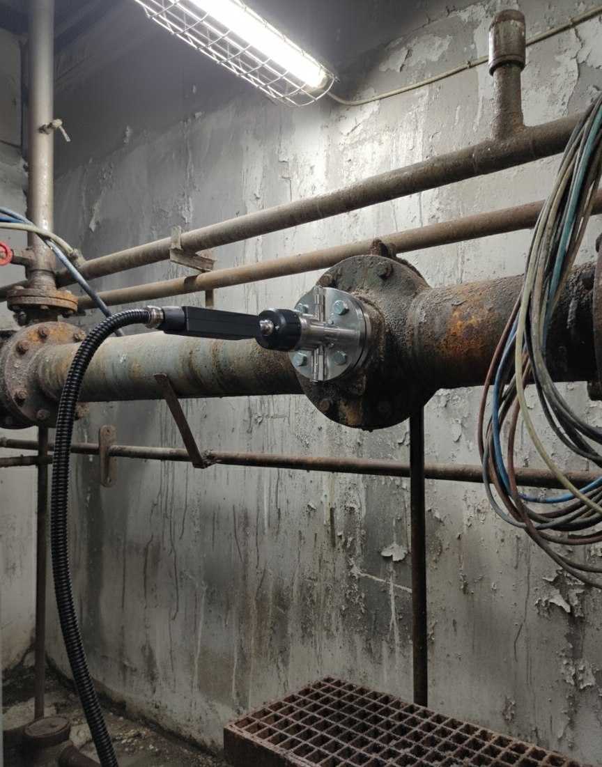 Spectrally X1 PROBE flange-mounted on a process line